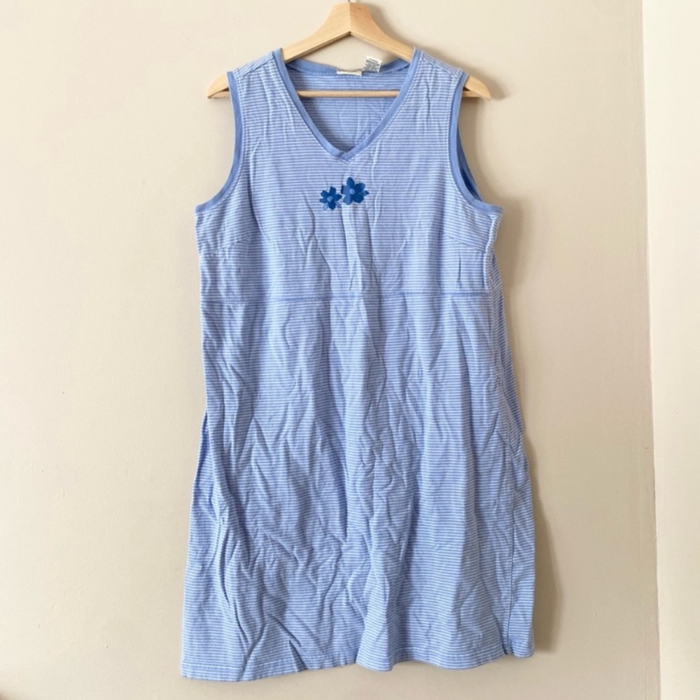 Cherokee • Blue Striped Sleeveless Dress